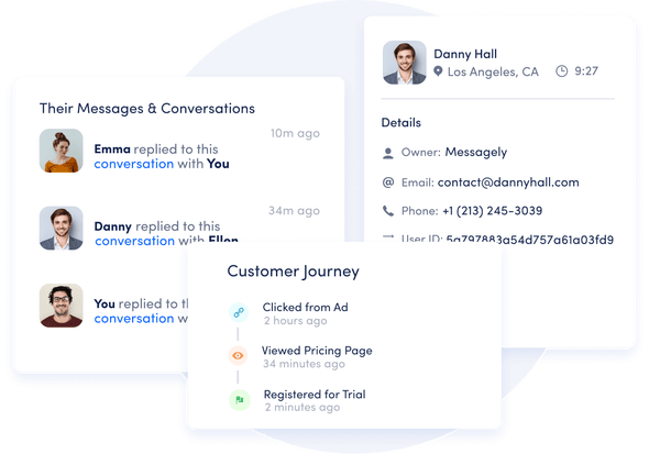 Messagely customer messaging platform with context