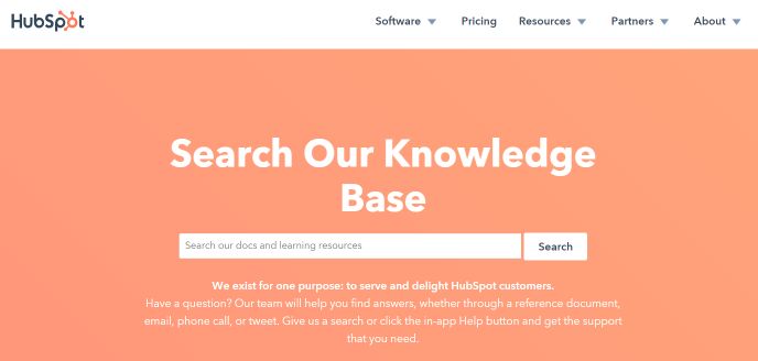 HubSpot provides a large knowledge base