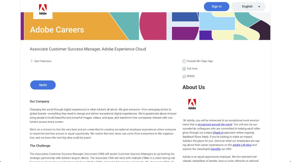 Associate Customer Success Manager - Adobe