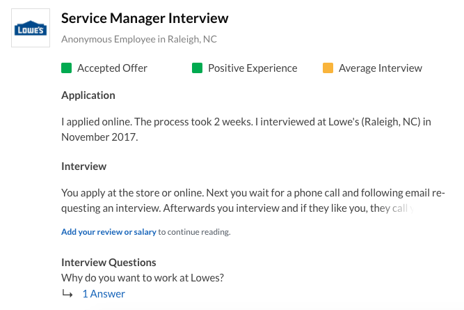 Service Manager Interview