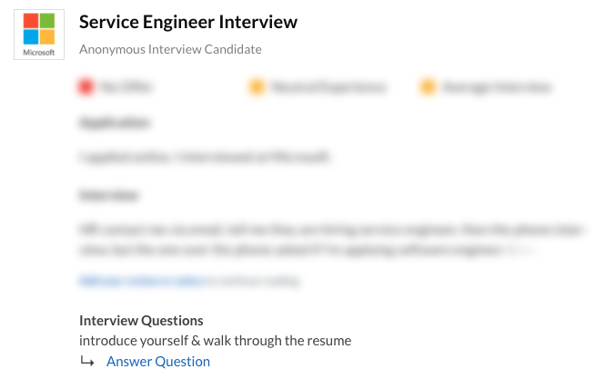 Service Engineer Interview