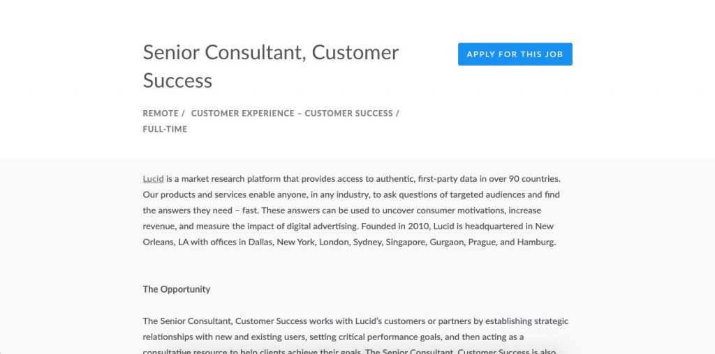 Customer Service Consultant Job Description