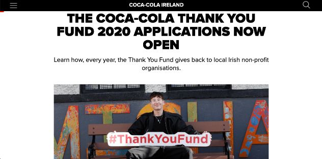 Coca-Cola establishes customer relations by supporting local causes.