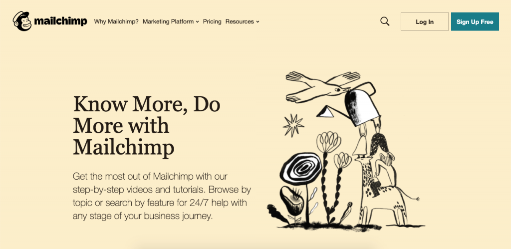 To help the user get the most out of the platform, MailChimp has a very comprehensive knowledge base.