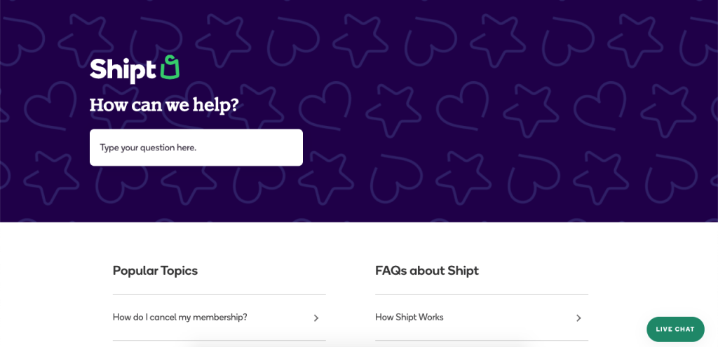 Shipt has a streamlined yet comprehensive knowledge base, which helps users become familiar with the platform and answers most of their queries.