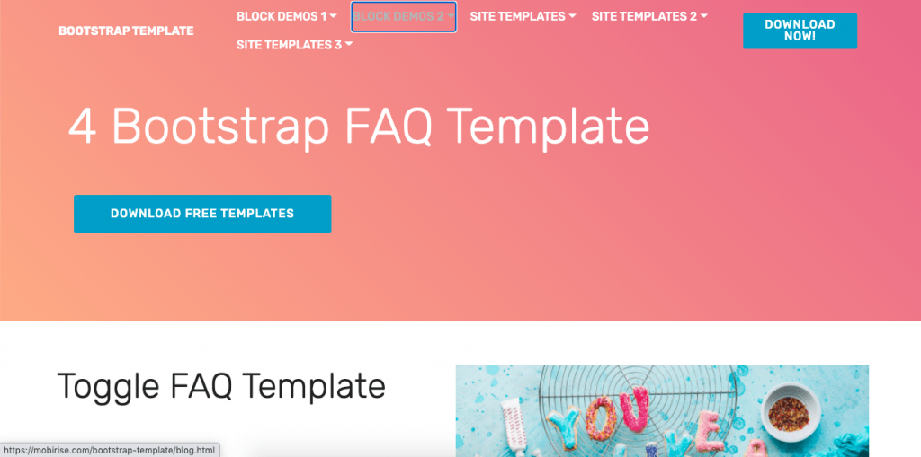 Bootstrap gives you four FAQ page templates for free to integrate into your site