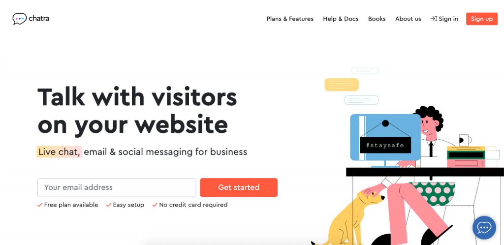 Chatra is one of the very few services that offer a free subscription with one agent, unlimited chats, and chat history.