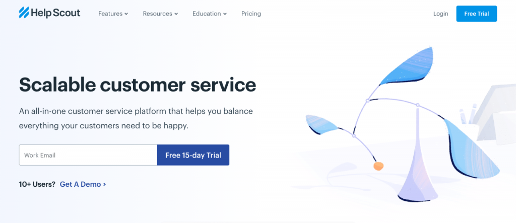 Help Scout is a customer service suite with a great live chat tool that allows you to easily interact with your customers.