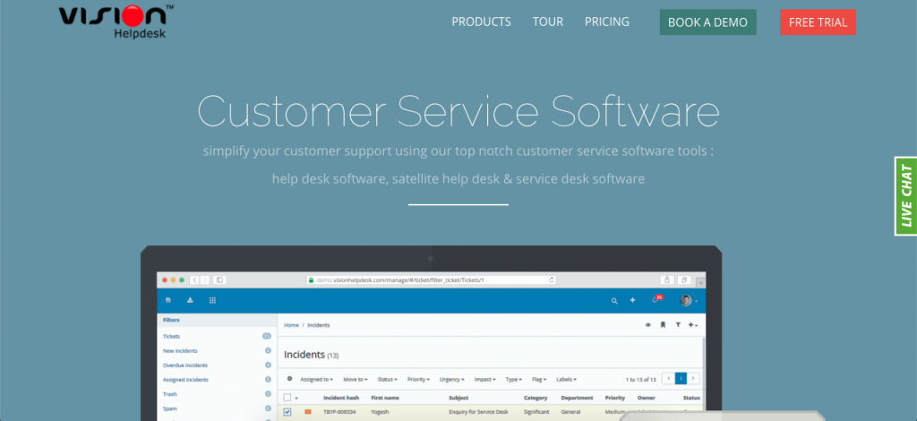 Vision Helpdesk's multi-channel ticketing software is part of its comprehensive customer service tools