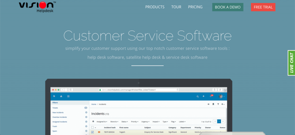 Vision Helpdesk's multi-channel ticketing software is part of  its comprehensive customer service tools