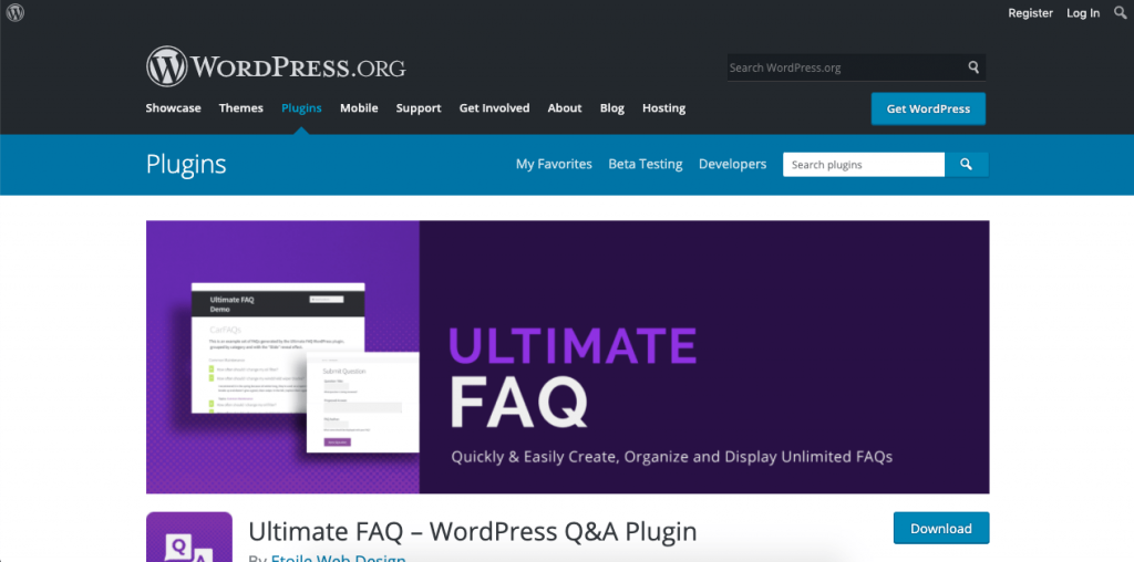 The Ultimate FAQ plugin allows you to create your FAQ page the way you want it