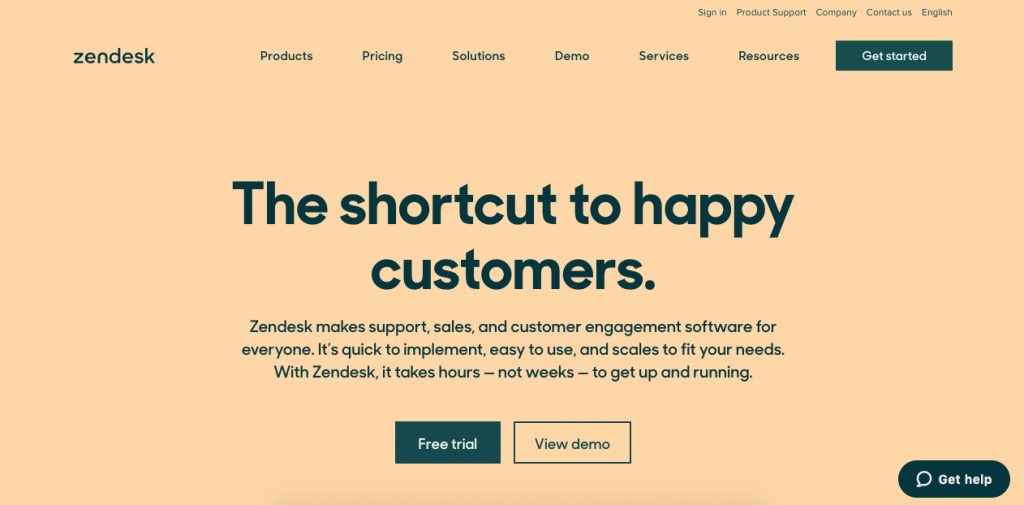 zendesk-home-page Zendesk is a marketing tool for customer support.
