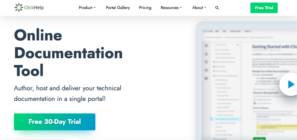 ClickHelp is an online documentation tool with a great knowledge base platform.