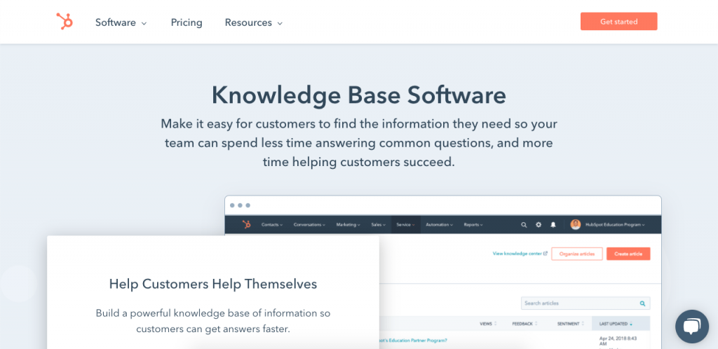 One of the largest names in customer service is HubSpot, so it’s not surprising that its service hub includes a powerful knowledge base software.
