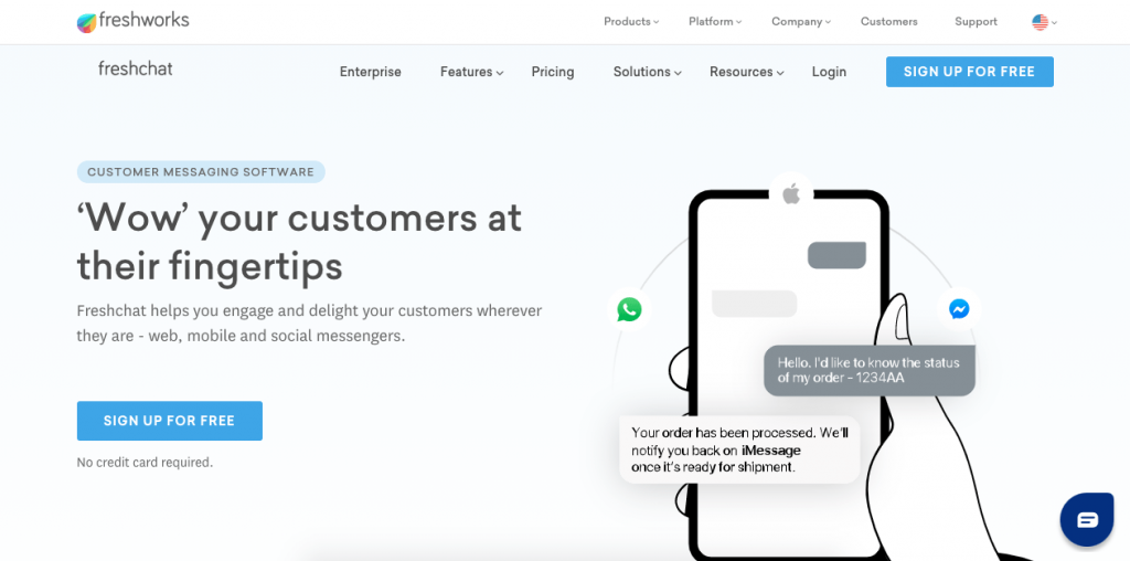 Backed up by Freshworks, Freshchat is a powerful live chat that integrates well with other customer service tools and all your social media.
