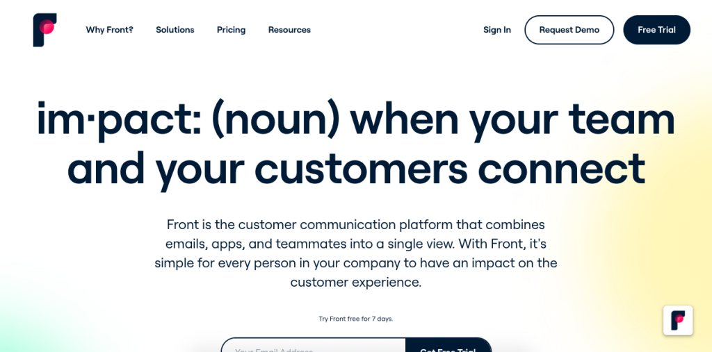 Front is a collaborative email platform, perfect for teams of remote workers to work together in the same communication system.