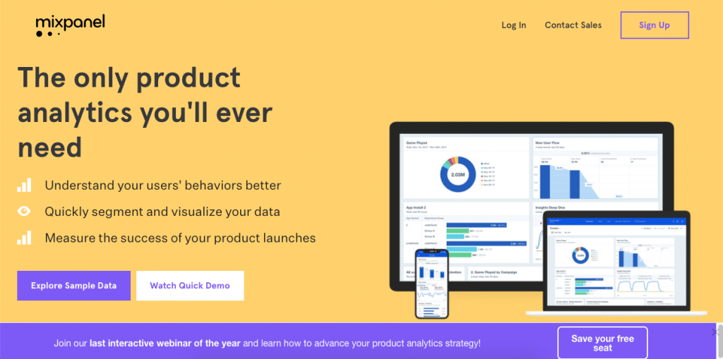 Mixpanel is a great tool that allows you to track product and behavioral user experience data for both mobile and web apps.
