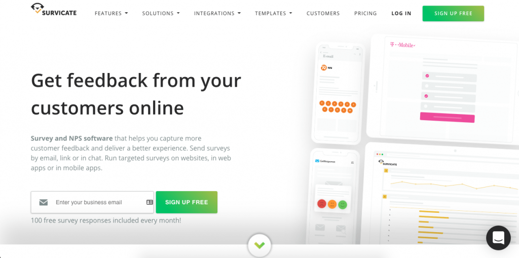 Survicate is a great customer feedback tool with multichannel NPS software