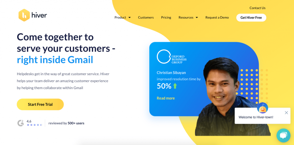 Hiver is a Gmail-focused customer service platform that’s great for team collaboration.