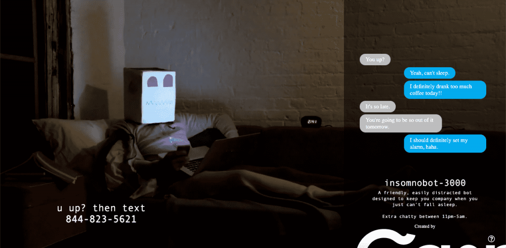 Casper, the mattress company, created a chatbot targeting insomniacs.