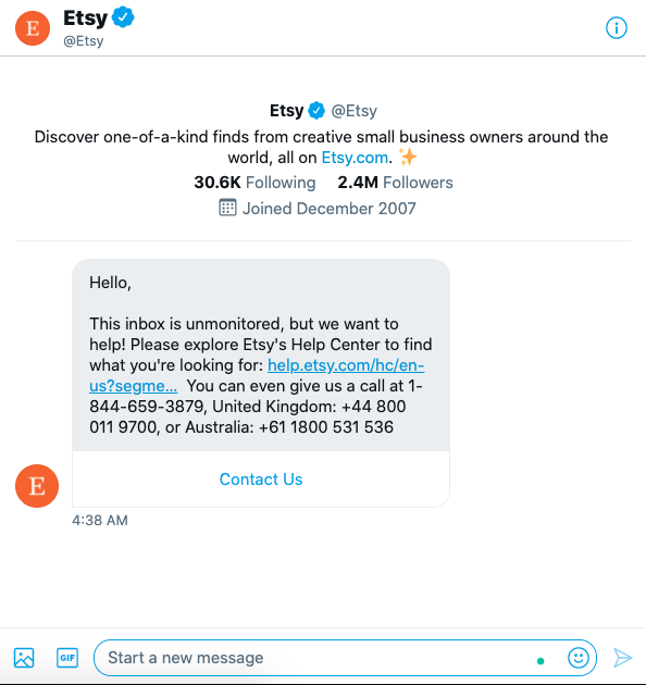 Instead of focusing on being fun or quirky, Etsy’s chatbot focuses instead on helping the user as quickly as possible.