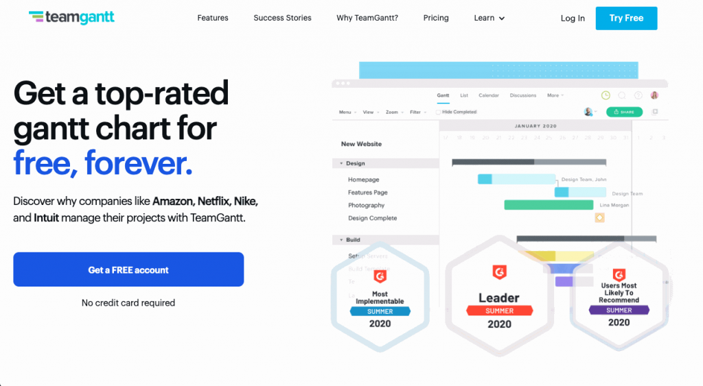 TeamGantt is an award-winning online project management solution built around Gantt charts.