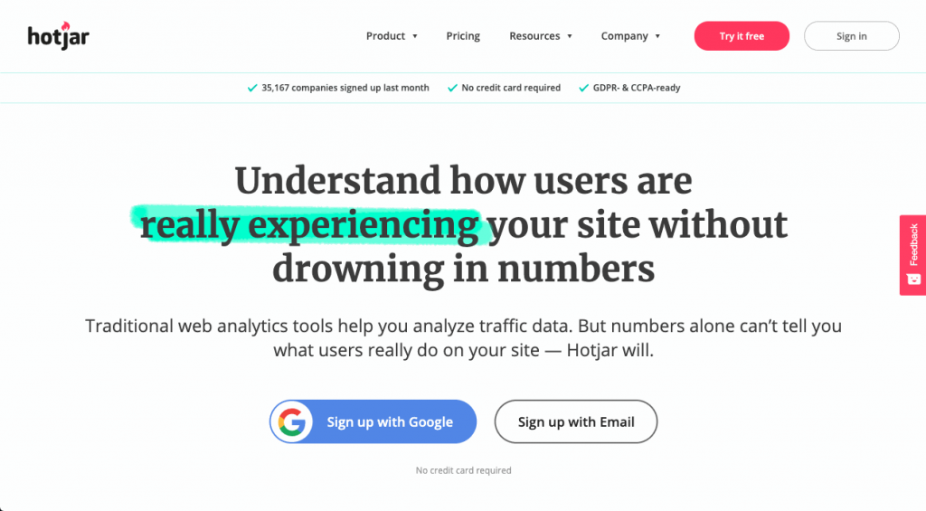 Hotjar makes it easy to understand user feedback collected from multiple data points,