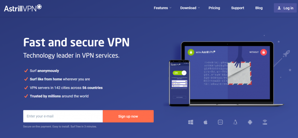 Astrill VPN screenshot